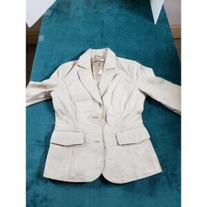 Xanaka Jacket Womens Size 32 US 2 Leather Long Sleeve Beige France Ladies